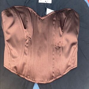 Bershka Brown Corset Top